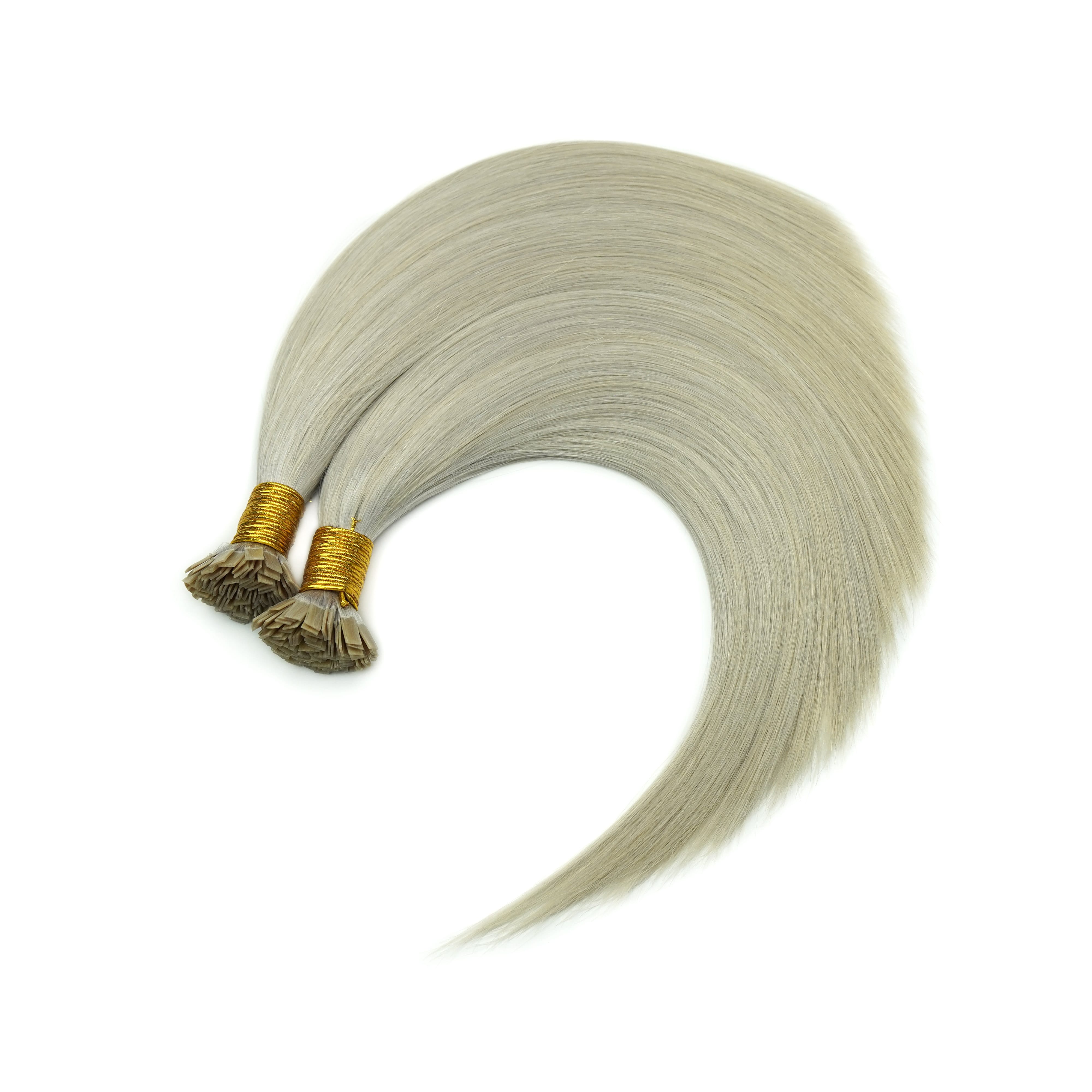 Light blonde F Tip hair extensions for post wash texture review