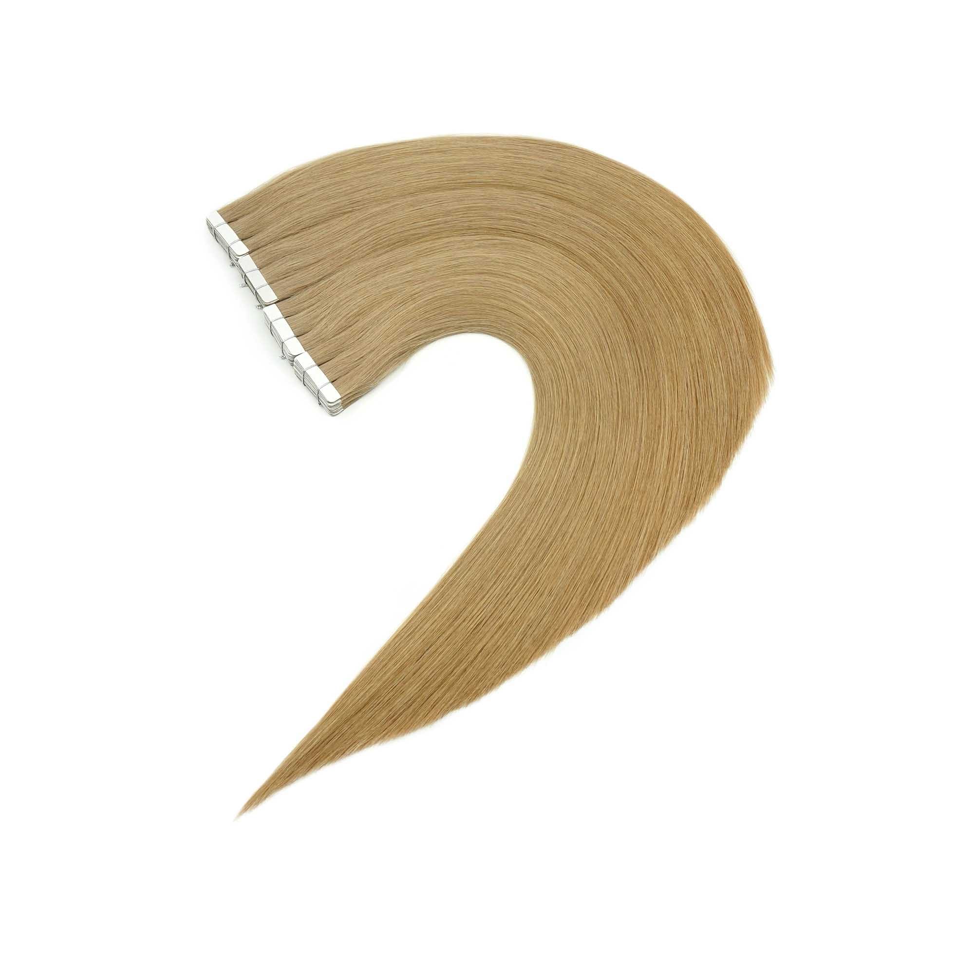 Natural blonde Tape In hair extension sample for washing and brush testing