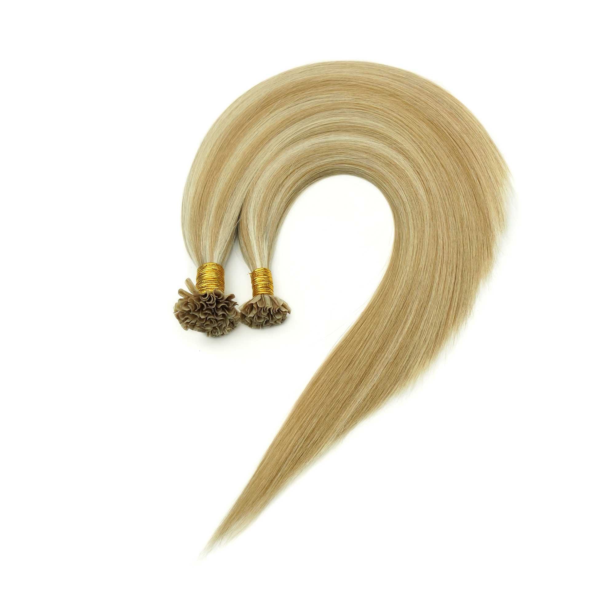 Blonde U Tip heat bond extensions for classic fusion hair extension services