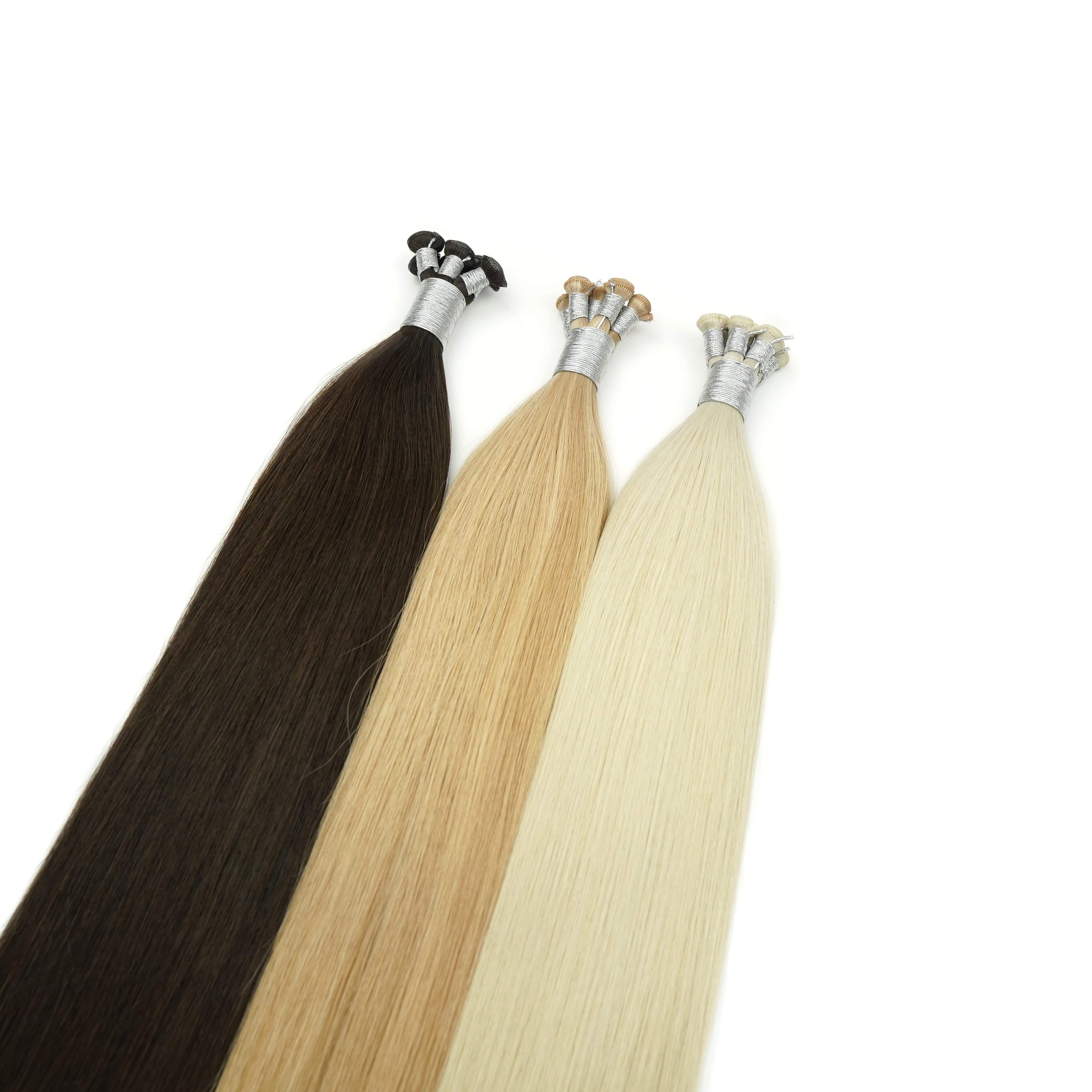 Smooth weft hair extensions for fine hair row planning